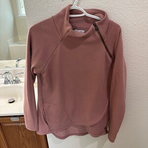 Athleta cozy karma asym pullover dusty pink